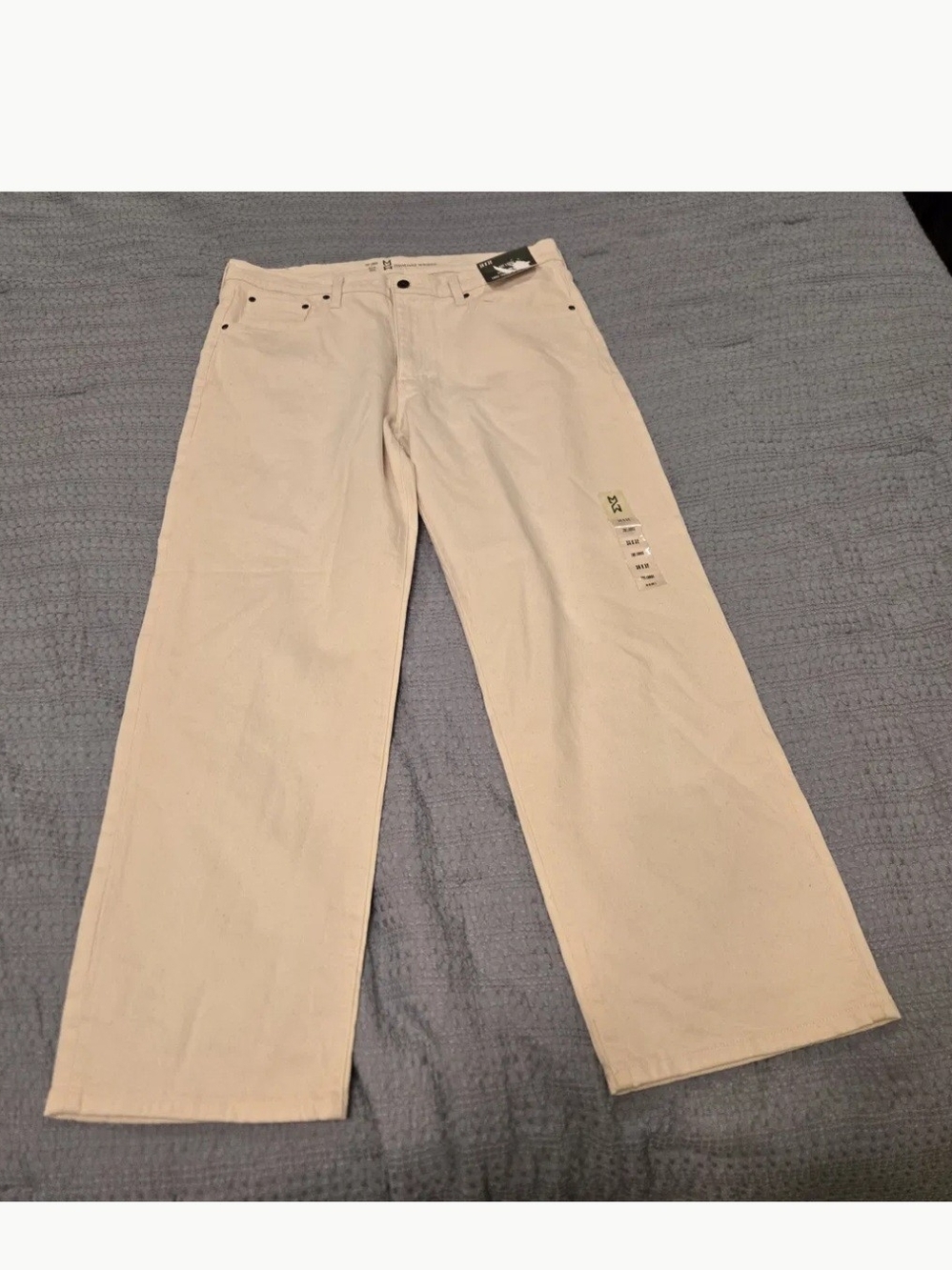 Men's Cream Straight-Leg Jeans